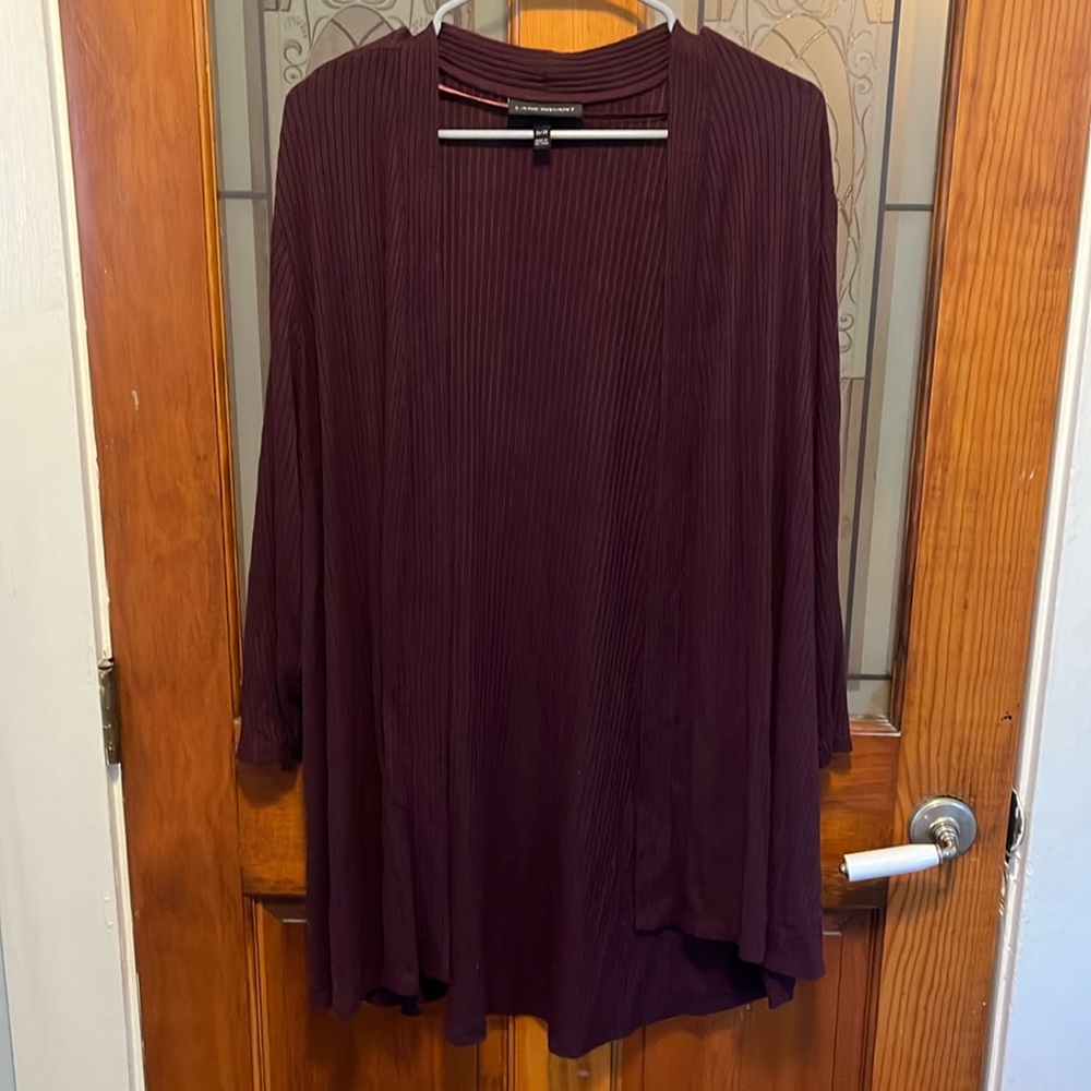 Soft burgundy open front cardigan